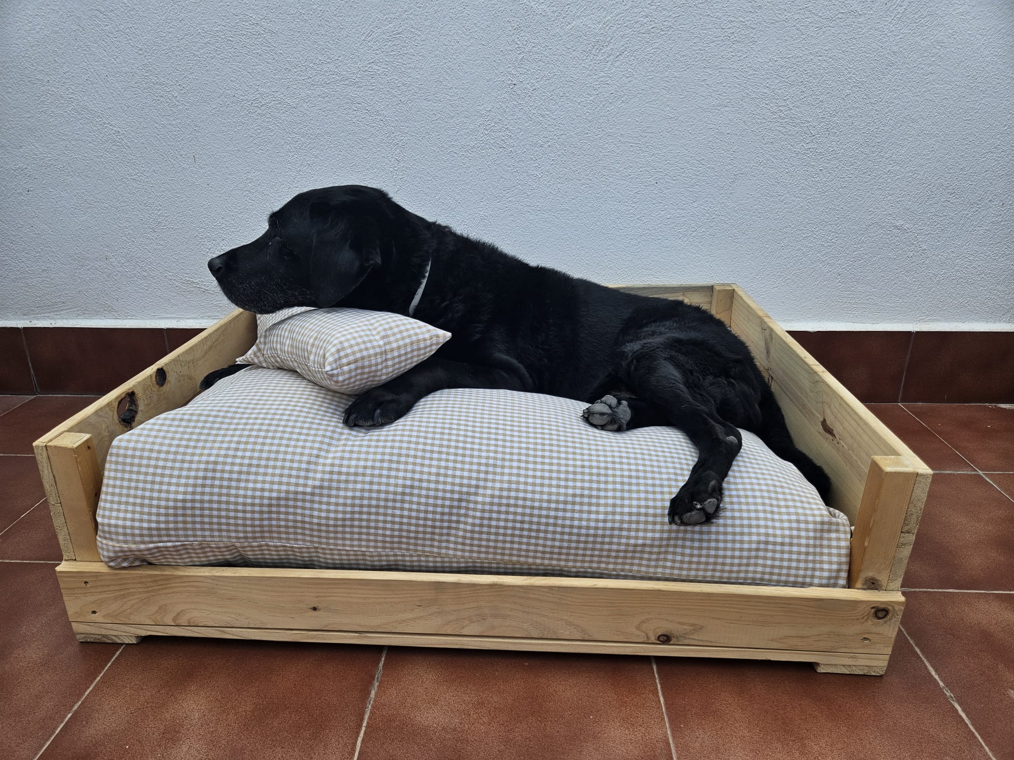 CAMA CUADROS VICHY BEIGE - Imagen 7