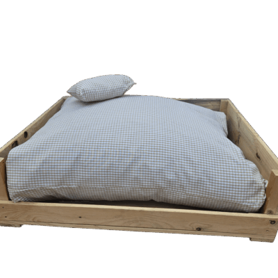 Cama Cuadros Vichy Beige para perro o gato