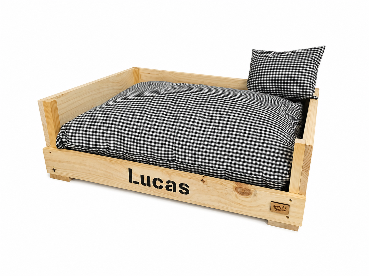 Cama Cuadros Vichy Negro para perro o gato - Imagen 2