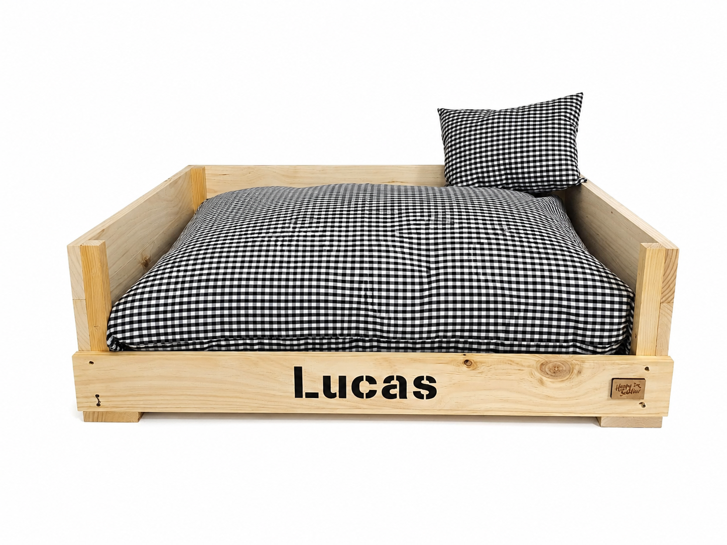 Cama Cuadros Vichy Negro para perro o gato - Imagen 3