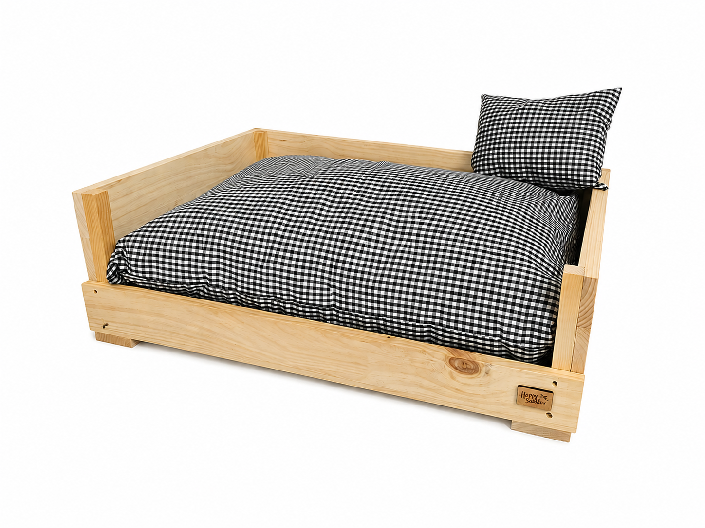 Cama Cuadros Vichy Negro para perro o gato - Imagen 6