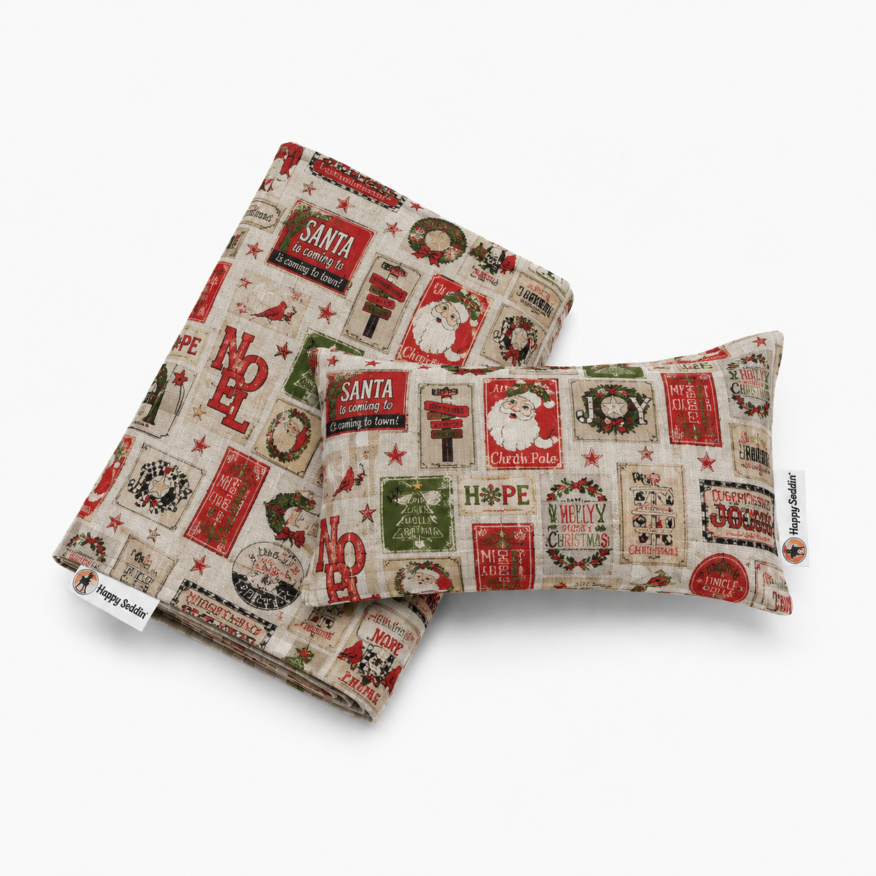 Funda Navidad (estampado 2025) para cama de perro o gato + cojín