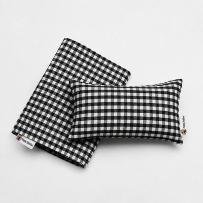 Funda cuadro vichy Negro + cojín pequeño de regalo
