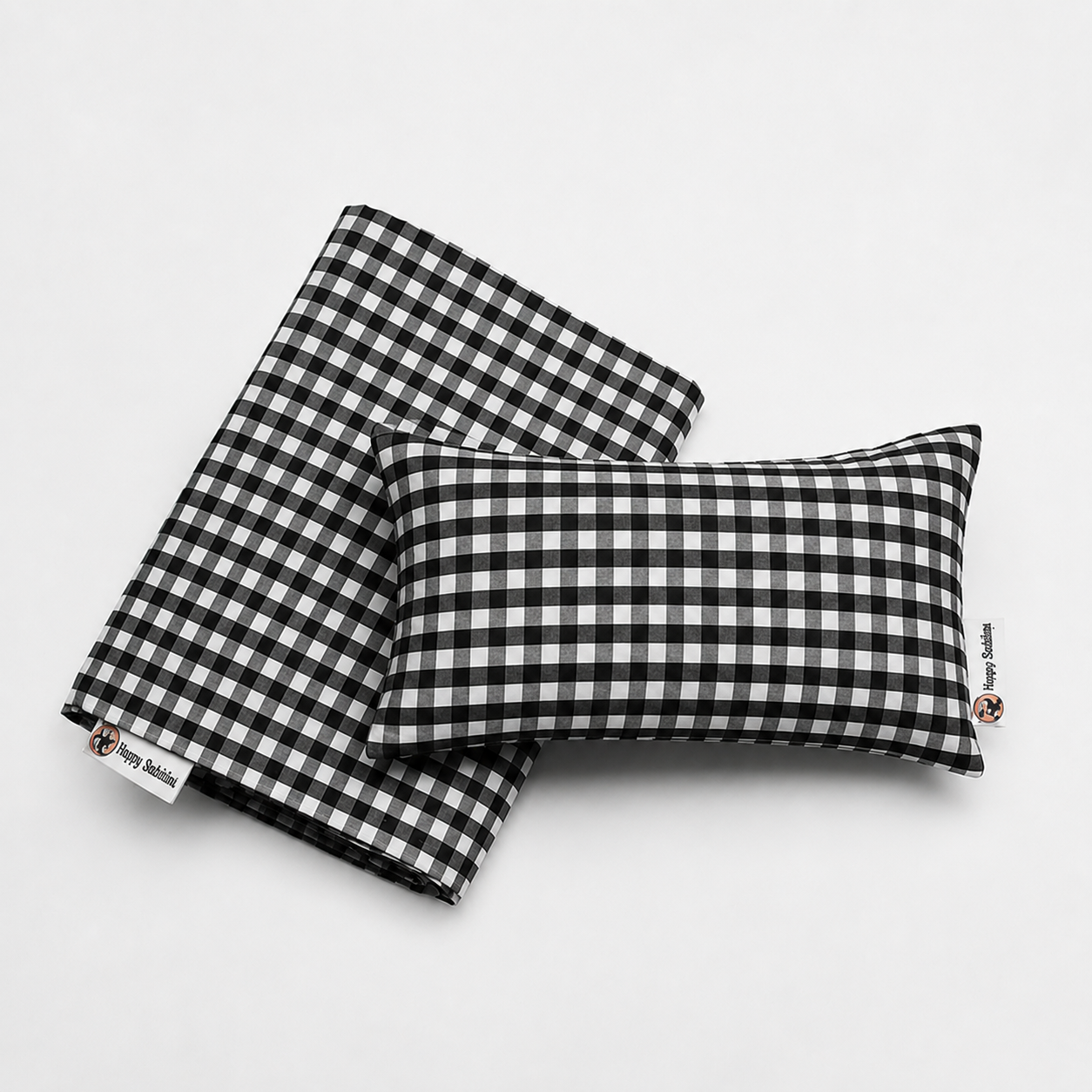 Funda cuadro vichy Negro + cojín pequeño de regalo